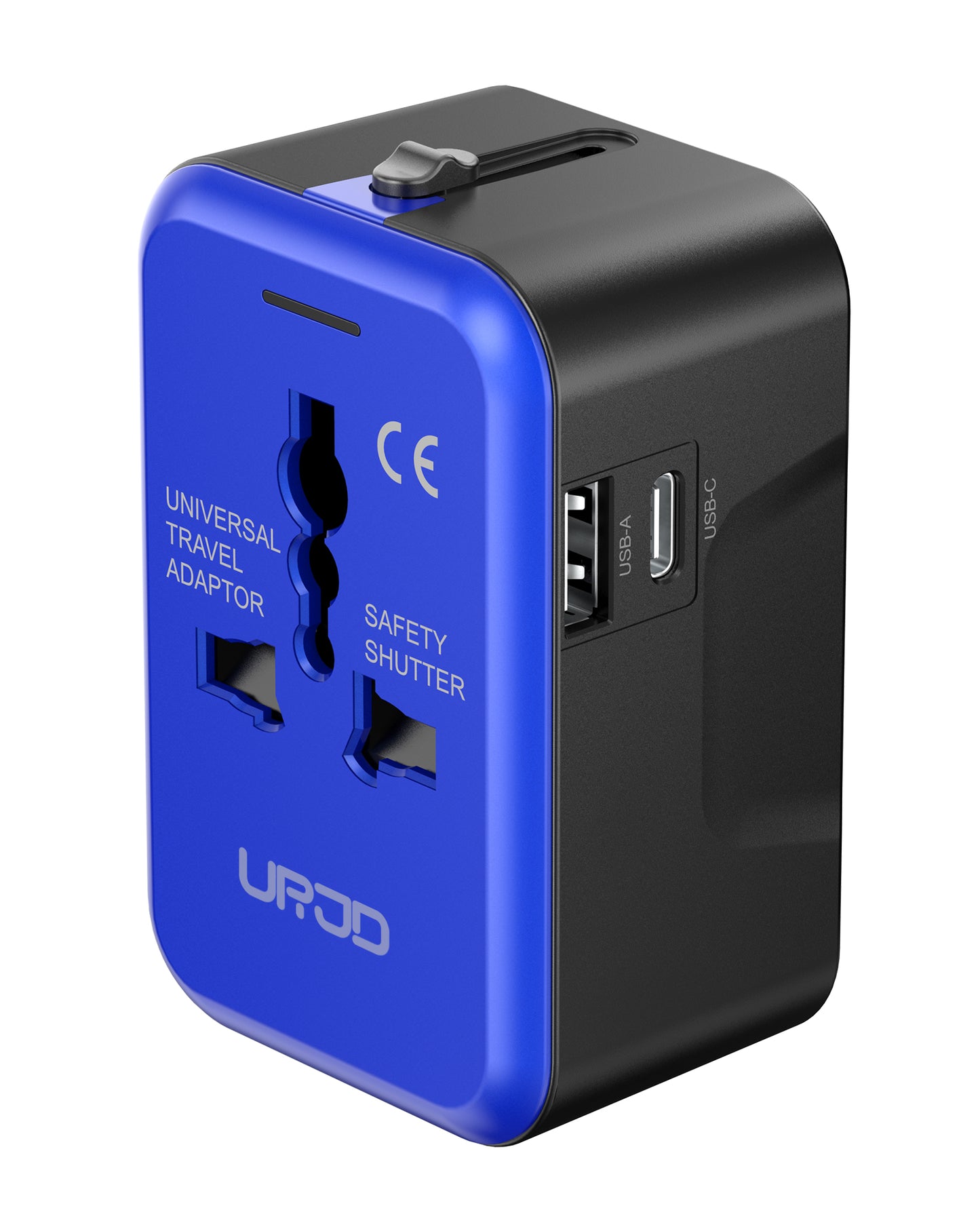 Universal Travel Adapter with (Type C+USB) 2 USB Ports & AC Outlet, International Plug Adapter Converter, Type C/A/G/I All in One Wall Charger Worldwide Travel Adaptor for US to EU UK AUS Asia