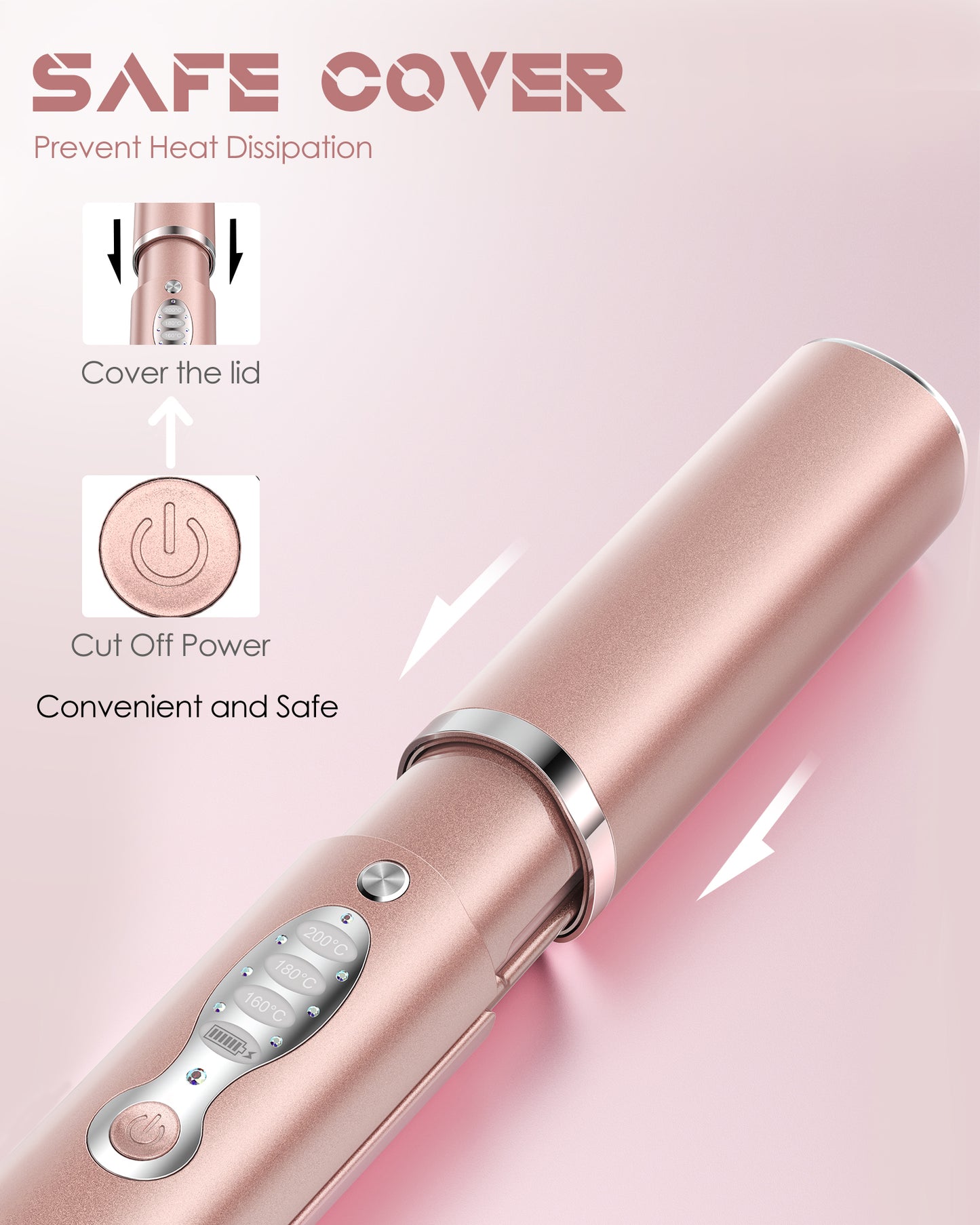 URJD Cordless Hair Straightener and Curler 2 in 1, Heats Up to 410℉ Quickly & Lasts Up to 50 Minutes, Portable Mini Travel Flat Iron Hair Straightening Irons for Thin Straight Fine Hair Types
