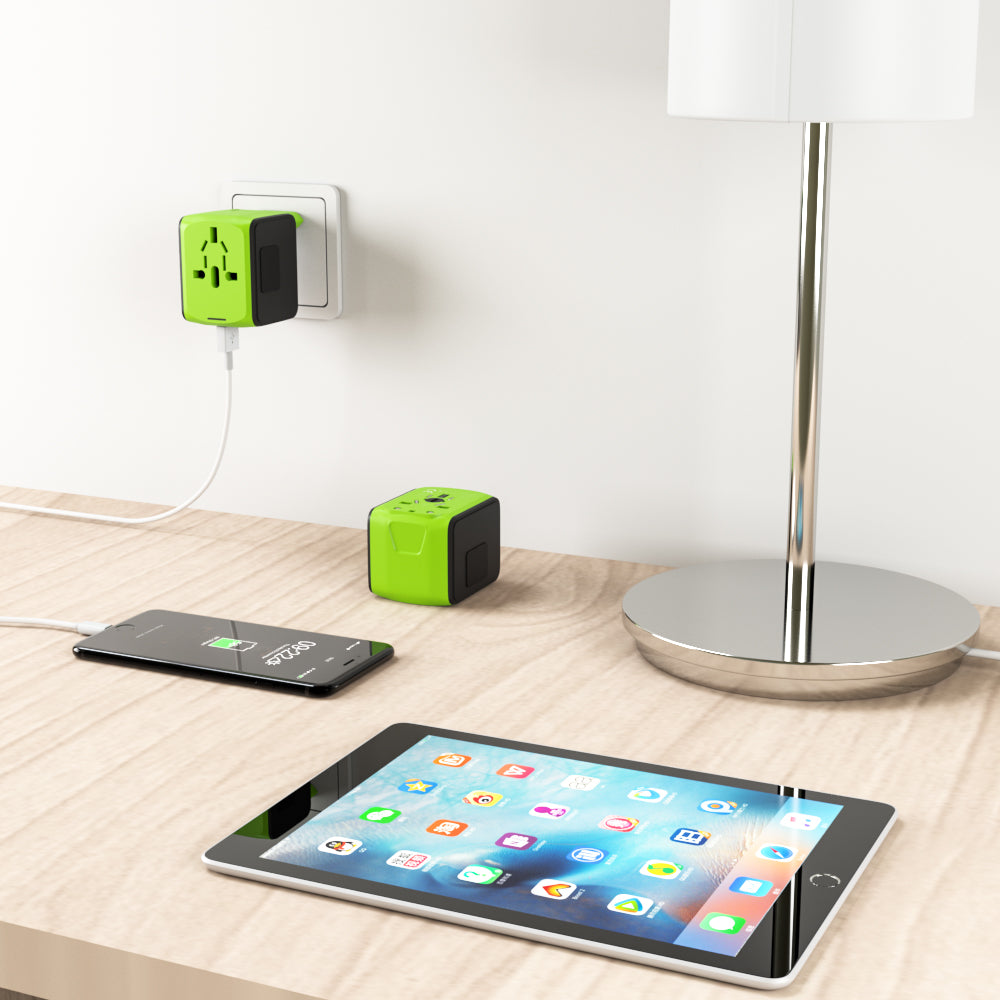 JMFONE International Travel Adapter Universal Power Adapter Worldwide All in One W/Smart High Speed 2.4A 4 USB Perfect for European US, EU, UK, AU 160 Countries