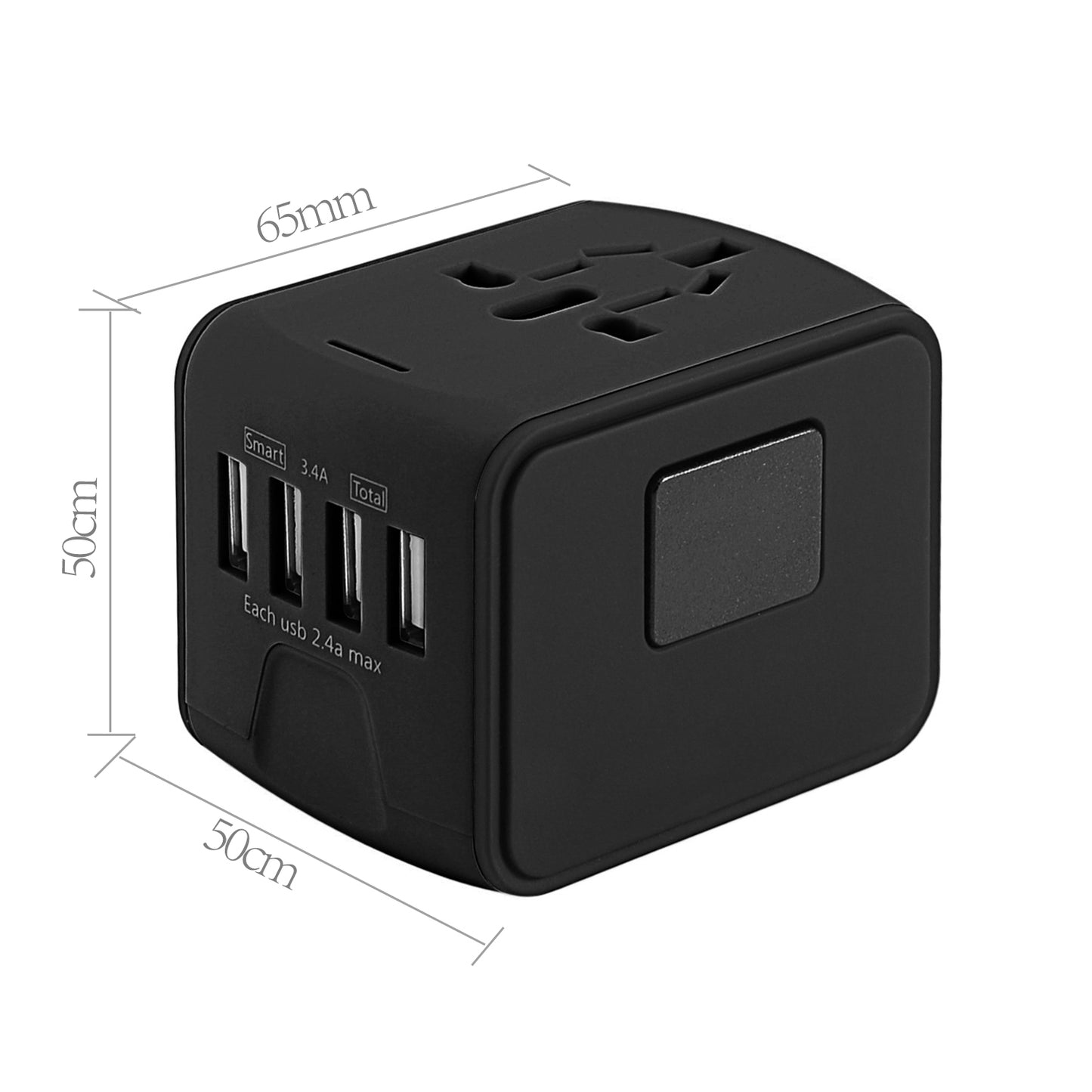 JMFONE International Travel Adapter Universal Power Adapter Worldwide All in One 4 USB with Electrical Plug Perfect for European US, EU, UK, AU 160 Countries (Black)